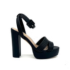 Multi: EXE Ophelia-829 multi-strap platform block heel sandal in multi with square buckle ankle strap, side view