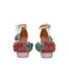EXE Ophelia 925 multicolor platform heel sandal with tassel ankle tie and embellished upper