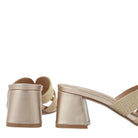 EXE Polina 545 woven raffia block heel sandal in natural color