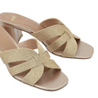 EXE Polina 545 woven raffia block heel sandal in natural color