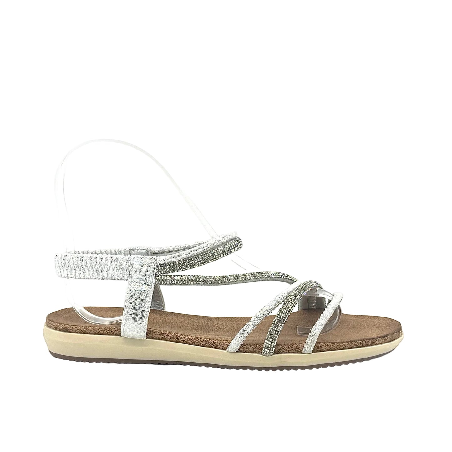 Mastic Soul Alina Rhinestone Strappy Flat Sandal