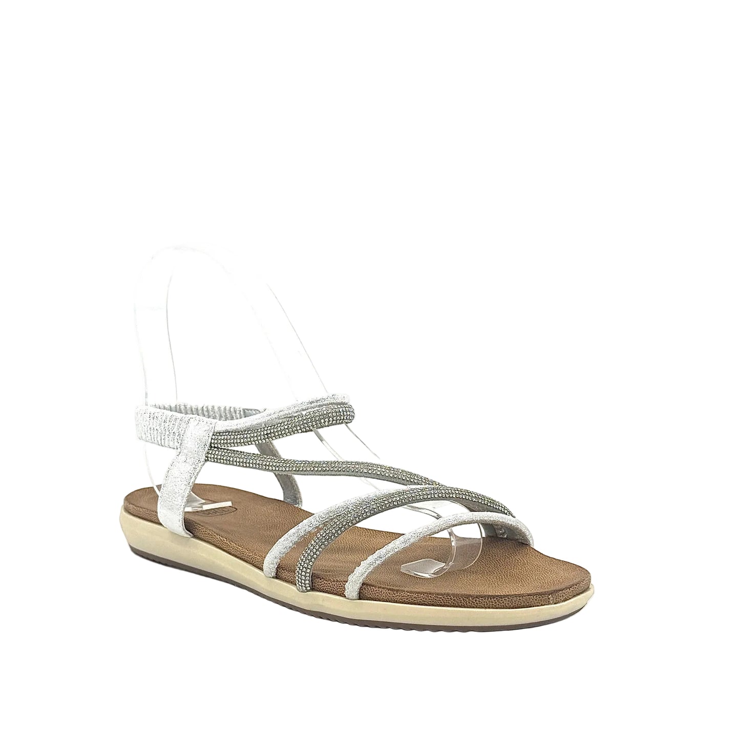 Mastic Soul Alina Rhinestone Strappy Flat Sandal