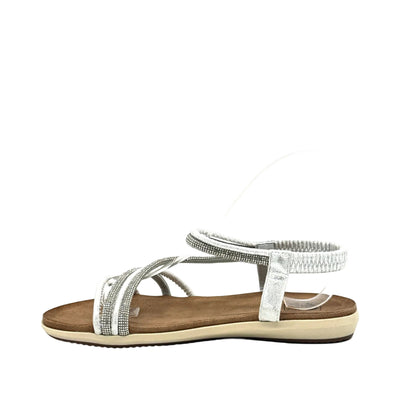 Mastic Soul Alina Rhinestone Strappy Flat Sandal