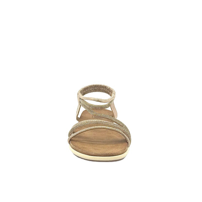 Mastic Soul Alina Rhinestone Strappy Flat Sandal