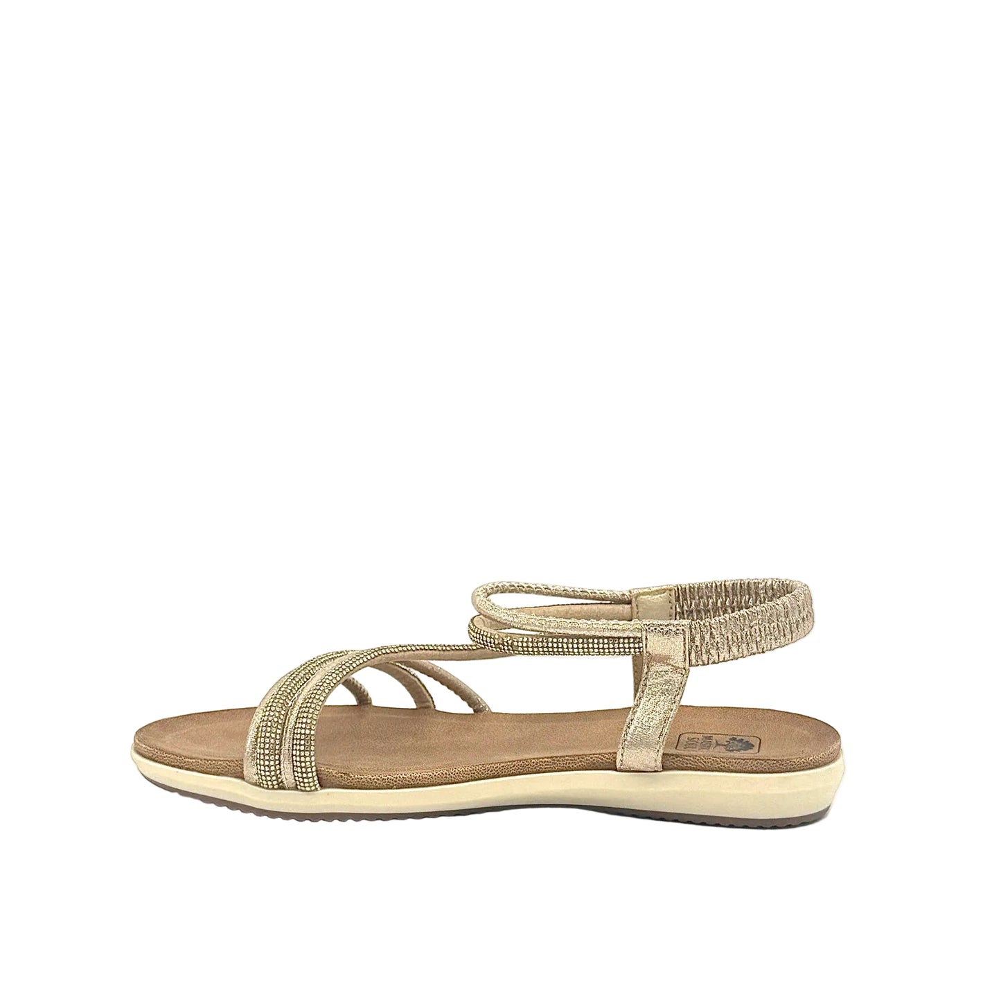 Mastic Soul Alina Rhinestone Strappy Flat Sandal