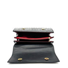 Black patent croc-embossed Karya Vera top handle satchel with gold clasp hardware