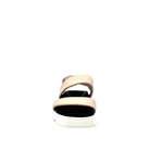 MAGO 175-7010 genuine leather sport sandal in beige with adjustable strap and lug sole, front view