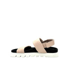 MAGO 175-7010 genuine leather sport sandal in beige with adjustable strap and lug sole, inner side view