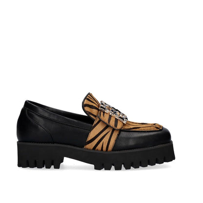 EXE P212-W168T Animal Print Loafer w Lug Sole