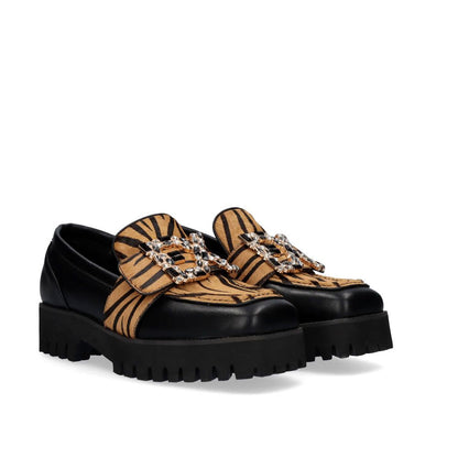 EXE P212-W168T Animal Print Loafer w Lug Sole