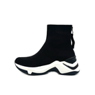 Renato Garini 106-62RG-88 black knit platform sneaker boot with white sole, inside profile