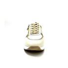 Front view of Renato Garini 2065-41EX72 beige wedge sneaker with tonal laces, rounded toe and contrasting tread