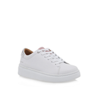 Renato Garini 21VW2007 white platform sneaker at a three-quarter angle, showing tonal laces, rounded toe and raised sole