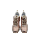 RENATO GARINI 2218 metallic gold platform sneakers, front view of the pair showing textured toe panels and lace-up fronts