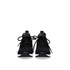 Front view of Renato Garini 34-31EX13 black wedge sneakers with lace-up fronts, rounded toes and stone embellishment