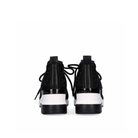 Rear view of Renato Garini 34-31EX13 black wedge sneakers showing heel pull tabs and contrasting white soles