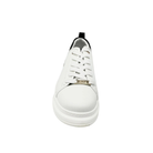 RENATO GARINI 66-22WEX106 platform sneaker in Black/White, front view showing the laces and rounded toe