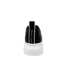 RENATO GARINI 66-22WEX106 platform sneaker in Black/White, rear view showing the contrasting heel panel and pull tab