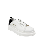 RENATO GARINI 66-22WEX106 platform sneaker in Black/White, three-quarter view showing the lace-up front and rounded toe