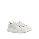 RENATO GARINI 66-22WEX106 platform sneaker in White, three-quarter view showing the lace-up front and rounded toe