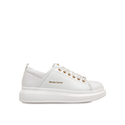 RENATO GARINI 66-22WEX106 platform sneaker in White, side profile showing the platform sole and heel panel