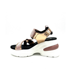 RENATO GARINI DMD-230826-2 platform sandal in Gold/Pink, inner side view showing metallic panels and the platform sole