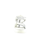 RENATO GARINI DMD-230826-2 platform sandal in White/Silver, front view showing textured straps and an open toe