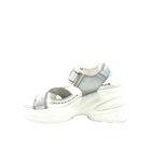 RENATO GARINI DMD-230826-2 platform sandal in White/Silver, inner side view showing metallic panels and the platform sole
