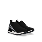 Pair of Renato Garini EX9210 black sock-style sneakers at a three-quarter angle, showing rounded toes and slip-on uppers