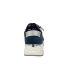 Rear view of Renato Garini SEX16 sky blue platform sneaker showing glossy blue heel panel, metallic trim and white sole