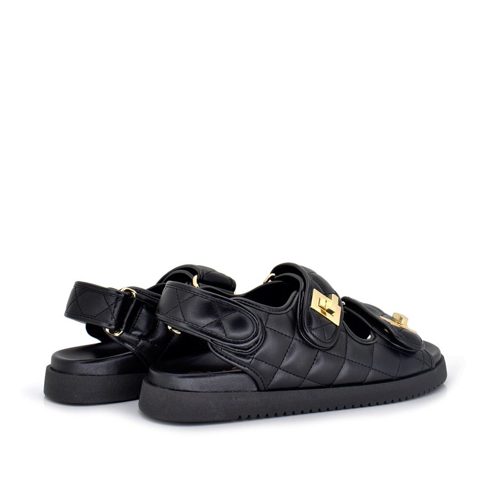 Gucci Leather Strap GG Dad Sandals Black 658813 size 37 | eBay