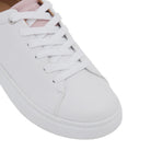 Close-up of Renato Garini 21VW2007 white platform sneaker showing the laces, stitching and rounded toe